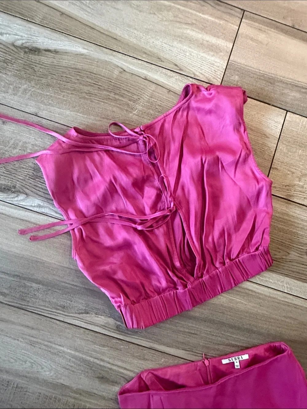 Women's Hot Pink Two-Piece skirt Set